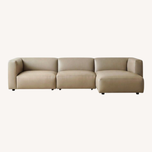 Used EQ3 White Right Hand Facing Sectional Couch Sofa for sale on AptDeco