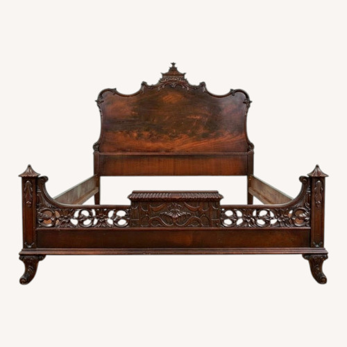 Used Vintage/Antique Dark Brown Wood Full Bed for sale on AptDeco