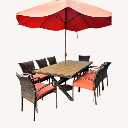 Used Dark Brown Wicker Patio Furniture for sale on AptDeco