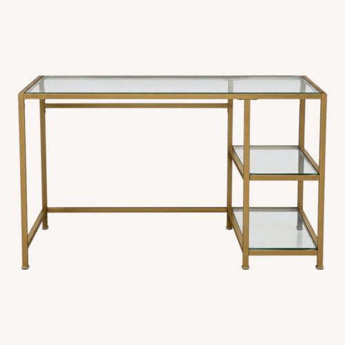 Used World Market Metal and Glass Desk with Shelves for sale on AptDeco
