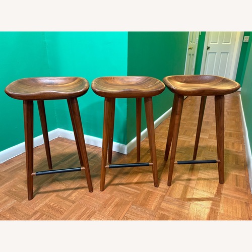 Used Design Within Reach BassamFellows Walnut Tractor Counter Stools for sale on AptDeco