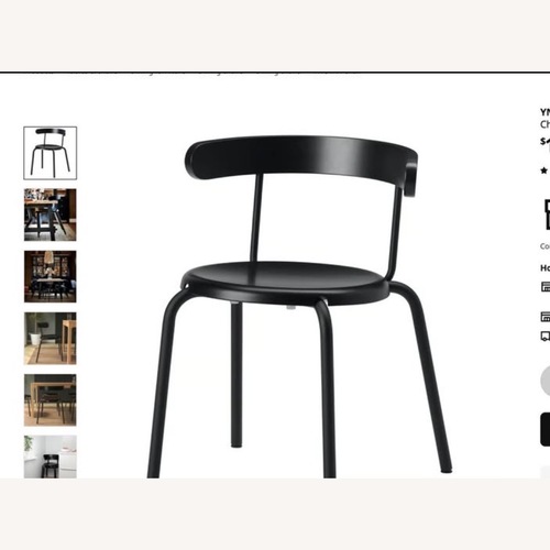 Used IKEA Black Metal Dining Chair for sale on AptDeco