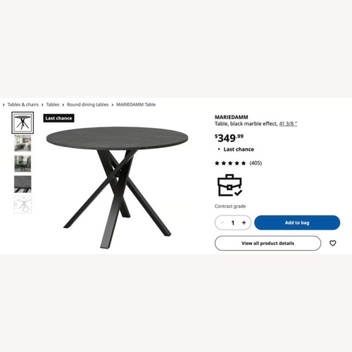 Used IKEA Black Dining Table for sale on AptDeco