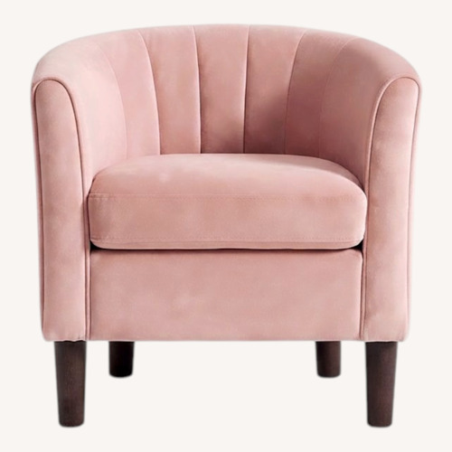 Used Amazon Linsy Pink Velvet Accent Chair  for sale on AptDeco