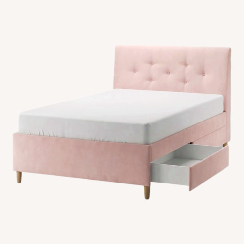 Used IKEA IDANÄS Pale Pink Queen Bed for sale on AptDeco