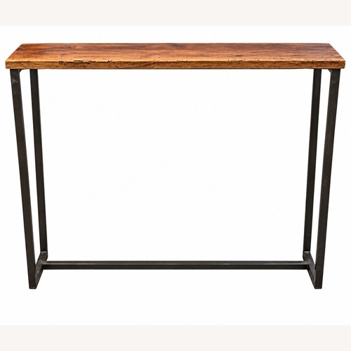 Used Natural Wood and Metal Side Table for sale on AptDeco