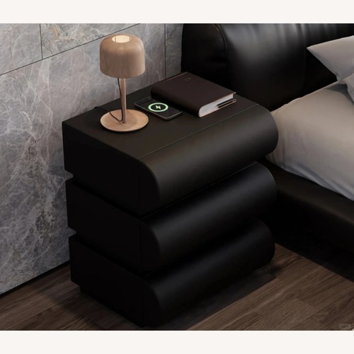 Used Amazon Black 3-Drawer Nightstand with Charging & LED for sale on AptDeco