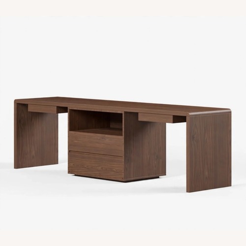 Used Walnut Double Desk, 94.5 inch for sale on AptDeco