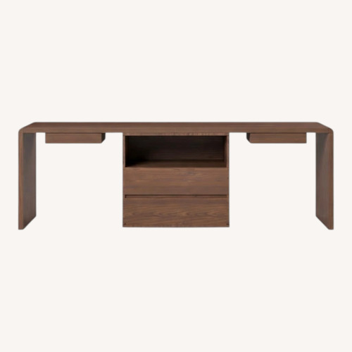 Used Walnut Double Desk, 94.5 inch for sale on AptDeco