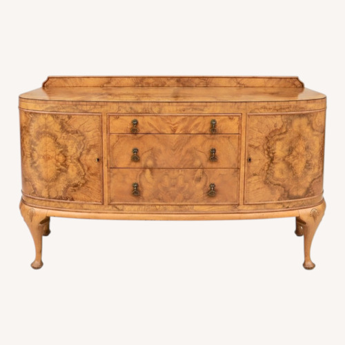 Used Art Deco Burl Wood Serpentine Buffet Sideboard for sale on AptDeco