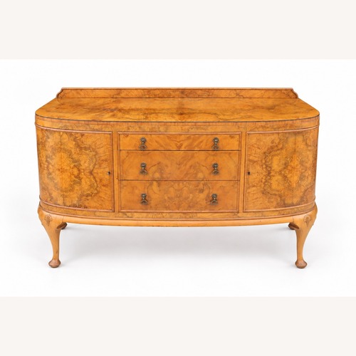 Used Art Deco Burl Wood Serpentine Buffet Sideboard for sale on AptDeco