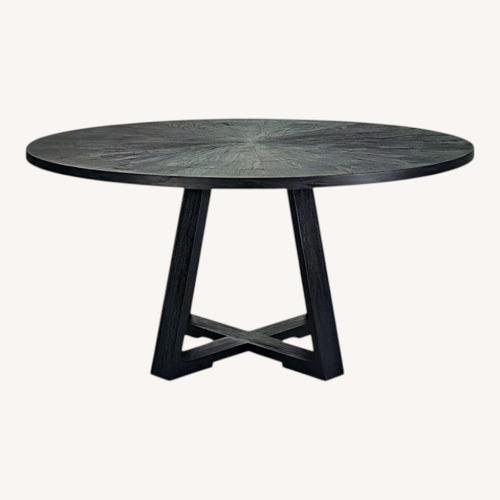 Used Birch Lane Evalee Espresso Round Wood Dining Table for sale on AptDeco