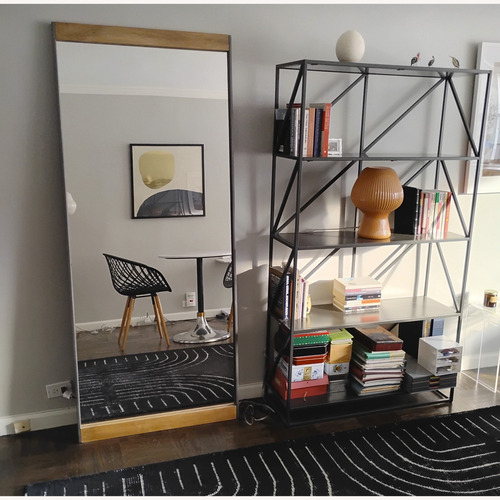 Used West Elm Industrial Wood Frame Floor Mirror for sale on AptDeco