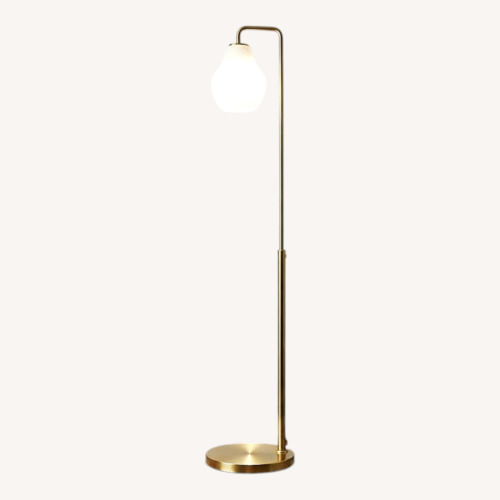 Used West Elm Art Deco White Glass Floor Lamp for sale on AptDeco