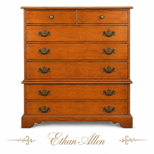 Used Maple Nutmeg Wood Ethan Allen Chest of Drawers for sale on AptDeco