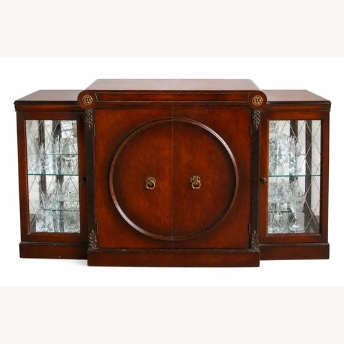 Used Mahogany Cocktail Bar Cabinet with Glassware Javit for sale on AptDeco