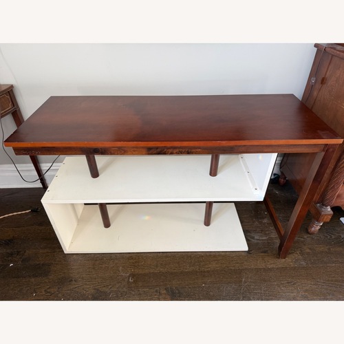 Used Dark Brown and White Wood Desk/Bookshelf for sale on AptDeco