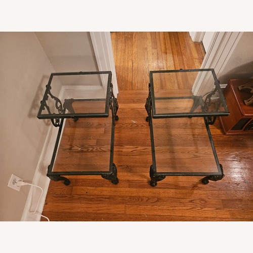 Used Vintage/Antique Black Aluminum Side Table for sale on AptDeco