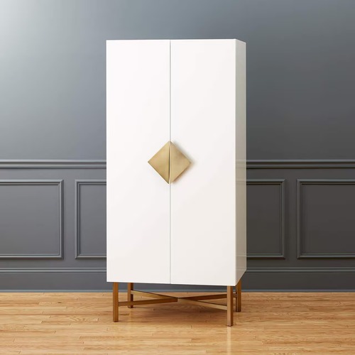 Used CB2 White Wood Armoire for sale on AptDeco