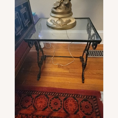 Used Vintage/Antique Black Aluminum Side Table for sale on AptDeco