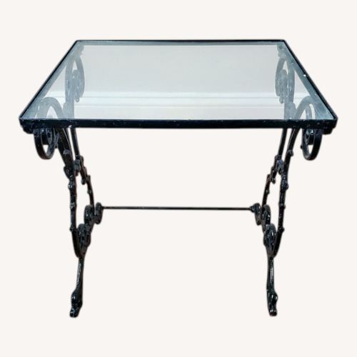 Used Vintage/Antique Black Aluminum Side Table for sale on AptDeco