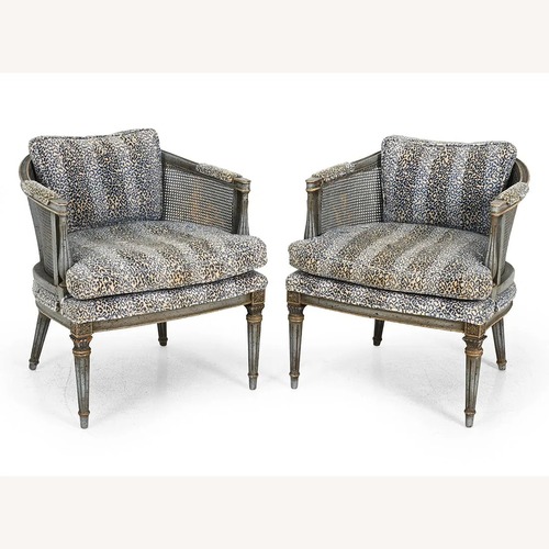 Used Pair of Louis XVI-Style Can Lounge Chairs for sale on AptDeco