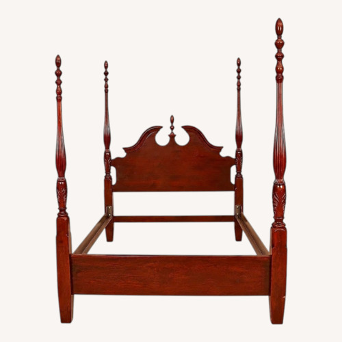 Used Cherry Queen Headboard Foot Board Metal Rails for sale on AptDeco