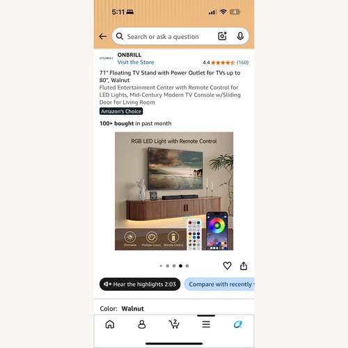 Used Amazon Dark Brown Wood Media Storage for sale on AptDeco