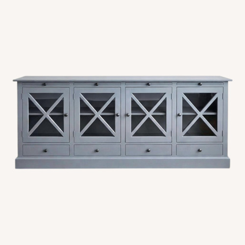 Used Gray/Blue 4-Door Media Console Sideboard for sale on AptDeco
