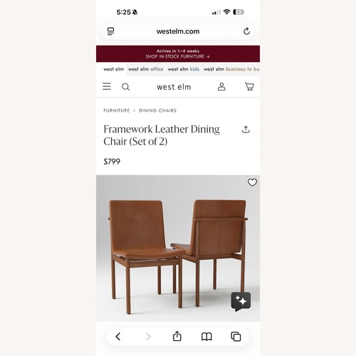 Used West Elm Framework Dining Chairs, Set of 8  for sale on AptDeco