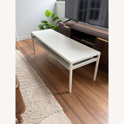 Used IKEA NYBODA White Metal Coffee Table for sale on AptDeco