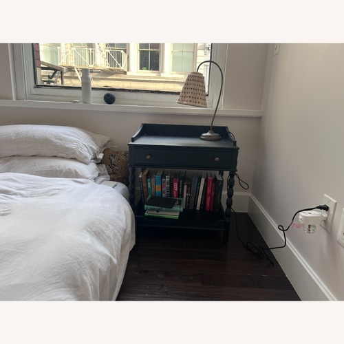 Used Lulu & Georgia Ginny Macdonald Topia Black Wood Nightstand for sale on AptDeco