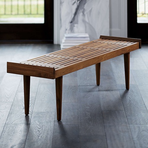 Used Crate & Barrel Tate Dark Brown Wood Bench for sale on AptDeco