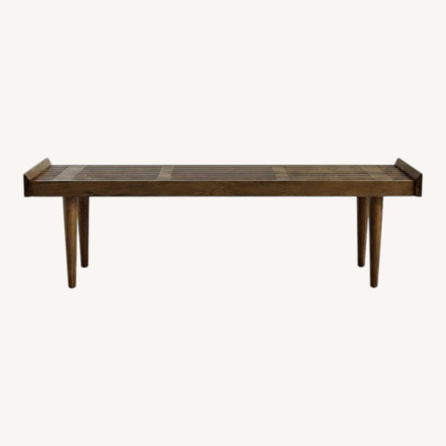 Used Crate & Barrel Tate Dark Brown Wood Bench for sale on AptDeco