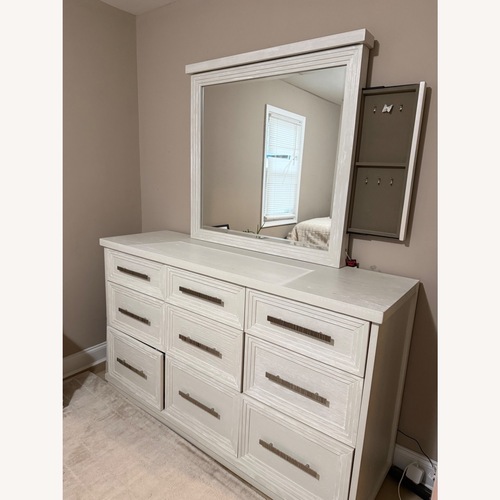 Used Bob's Discount Furniture Infinity White Wood Dresser for sale on AptDeco