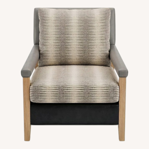 Used CR Laine "Liam" Leather Armchair W Modern Stripe for sale on AptDeco