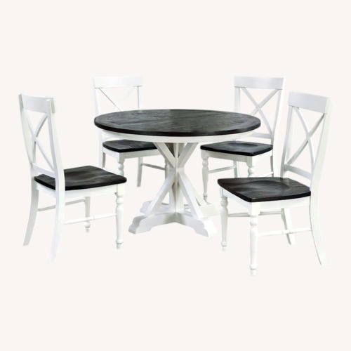 Used Round Dining Table with 4 Chairs in Hard Wood for sale on AptDeco