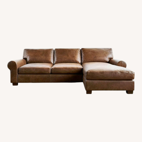 Used Pottery Barn Turner Leather Chaise Sectional for sale on AptDeco