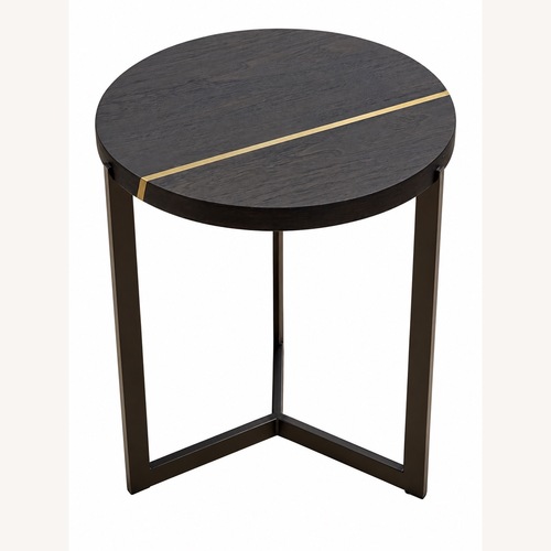 Used Dark Black Wood Side Table for sale on AptDeco