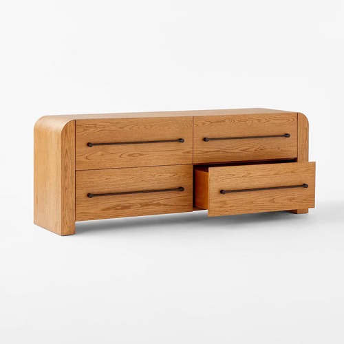 Used CB2 Sutton 4-Drawer White Oak Wood Dresser for sale on AptDeco