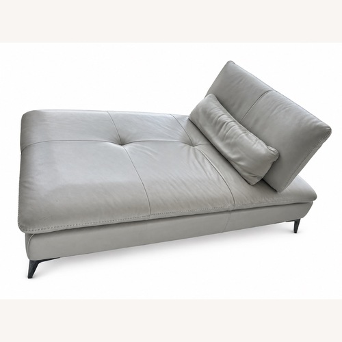 Used Roche Bobois Light Gray Leather Chaise Lounge for sale on AptDeco