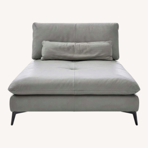 Used Roche Bobois Light Gray Leather Chaise Lounge for sale on AptDeco
