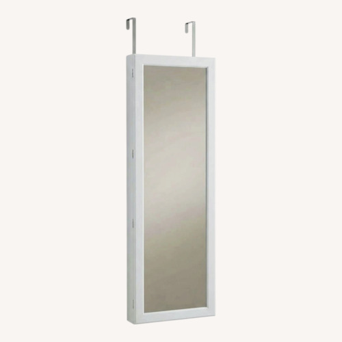 Used Hanging Wayfair White Locking Jewelry Box for sale on AptDeco