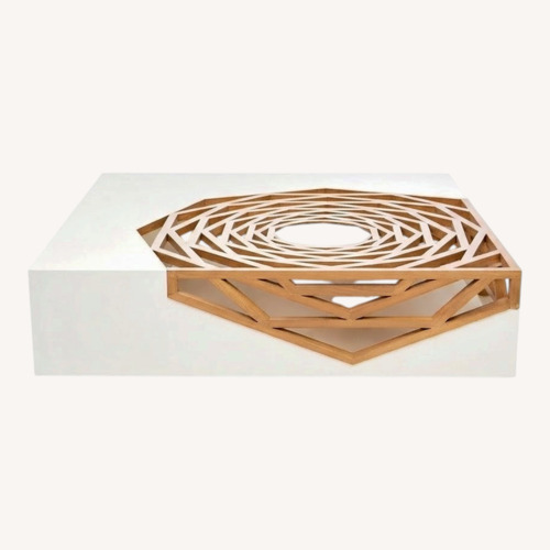 Used White Wood Lacquer Coffee Table for sale on AptDeco