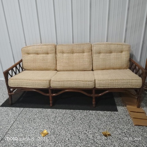 Used Ficks Reed Rattan Sofa for sale on AptDeco