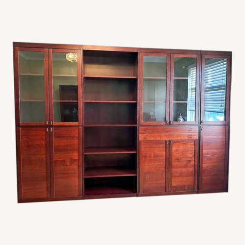 Used Custom Mahogany Wood Shelves for sale on AptDeco
