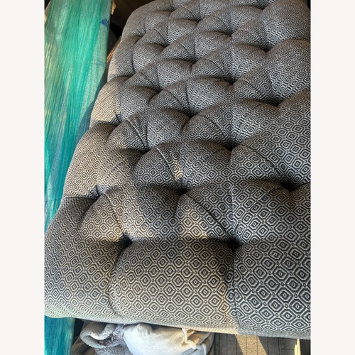 Used CR Laine Tufted Ottoman in Geometric Pattern for sale on AptDeco