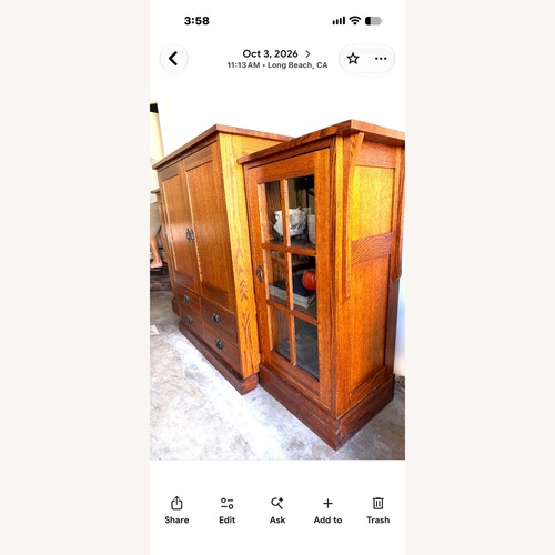 Used Vintage/Antique Natural Wood Wall Unit for sale on AptDeco
