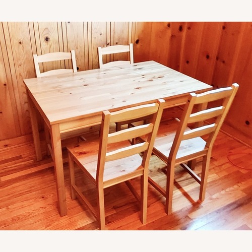 Used IKEA Natural Wood Dining Set for sale on AptDeco