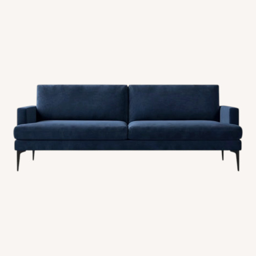 Used West Elm Blue Fabric 2 Seater Sofa for sale on AptDeco